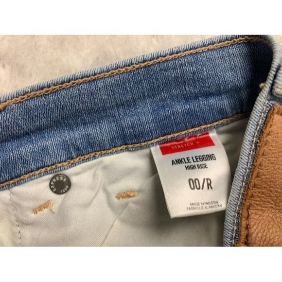 Express Size 00 Womens Jeans Ankle Legging High Rise Stretch Light Wash - Picture 3 of 4
